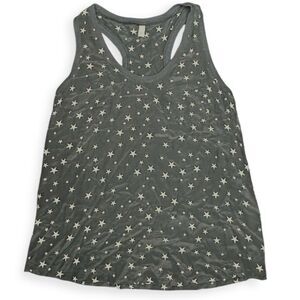 JOIE Women’s Charcoal Gray Star Print Racerback Tank Top Size Large